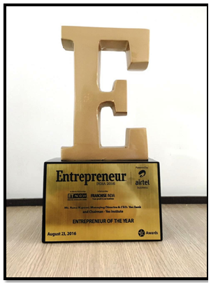 MR. RANA KAPOOR ADJUDGED AS THE ‘ENTREPRENEUR OF THE YEAR 2016’